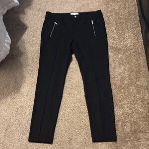Michael Kors Black Slim Ponte Trouser Pants with Zip Pockets super stretch